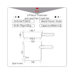 Keith 2-Piece Titanium Pot And Pan Cook Set 1.2L + 400ml -Edelrids Sport Outdoor Store 1 210316154F13V