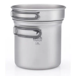 Keith 2-Piece Titanium Pot And Pan Cook Set 1.2L + 400ml -Edelrids Sport Outdoor Store 1505531770617002