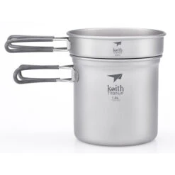 Keith 2-Piece Titanium Pot And Pan Cook Set 1.2L + 400ml -Edelrids Sport Outdoor Store 1505531771548116