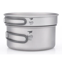 Keith 2 Piece Titanium Pot And Pan Cookset 950ml + 600ml -Edelrids Sport Outdoor Store 1505804942460448