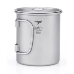 Keith Single-Wall Titanium Mug W Handle And Lid 300mL -Edelrids Sport Outdoor Store 1505894963885954