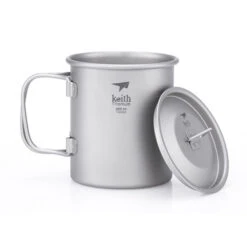 Keith Single-Wall Titanium Mug W Handle And Lid 300mL