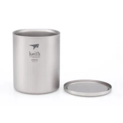 Keith Double Wall Titanium Mug W Lid 450ml -Edelrids Sport Outdoor Store 1505915912472957