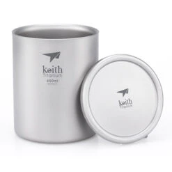 Keith Double Wall Titanium Mug W Lid 450ml