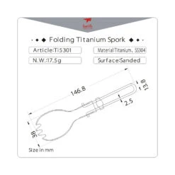Keith Folding Titanium Spork -Edelrids Sport Outdoor Store Ti5301