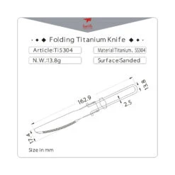 Keith Folding Titanium Knife -Edelrids Sport Outdoor Store Ti5304