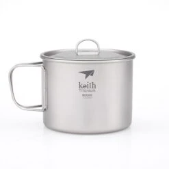 Keith Single-Wall Titanium Mug W Handle And Lid 900mL
