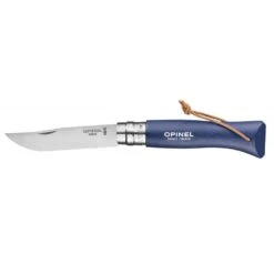 Opinel Trekking Knife Stainless No8 W Leather Thong -Edelrids Sport Outdoor Store opinel opinel trekking knife stainless no8 w leather thong blue other gear 001704 23991400693909