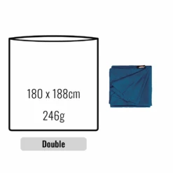 100% Silk Inner Sheets -Edelrids Sport Outdoor Store silk inner sheet double size in ocean blue colour