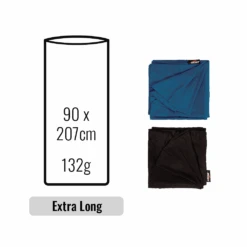 100% Silk Inner Sheets -Edelrids Sport Outdoor Store silk inner sheet extra long size in ocean blue and black colour